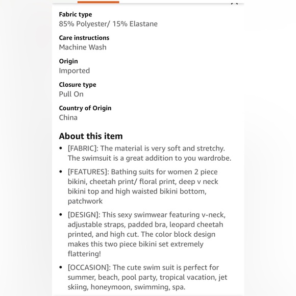 Women's Leopard Bikini Swimsuits V Neck High Waisted 2 Piece Bathing Suits - Picture 6 of 6